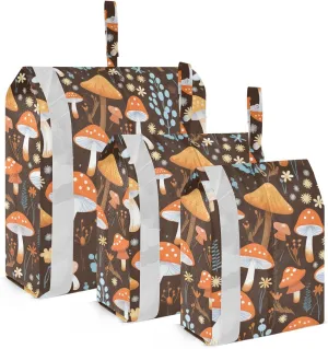 Mushrooms Forest Brown Packing Cubes for Travel 3 Set Packing Compression Cubes Suitcase Organizer Bags for Travel Accessories