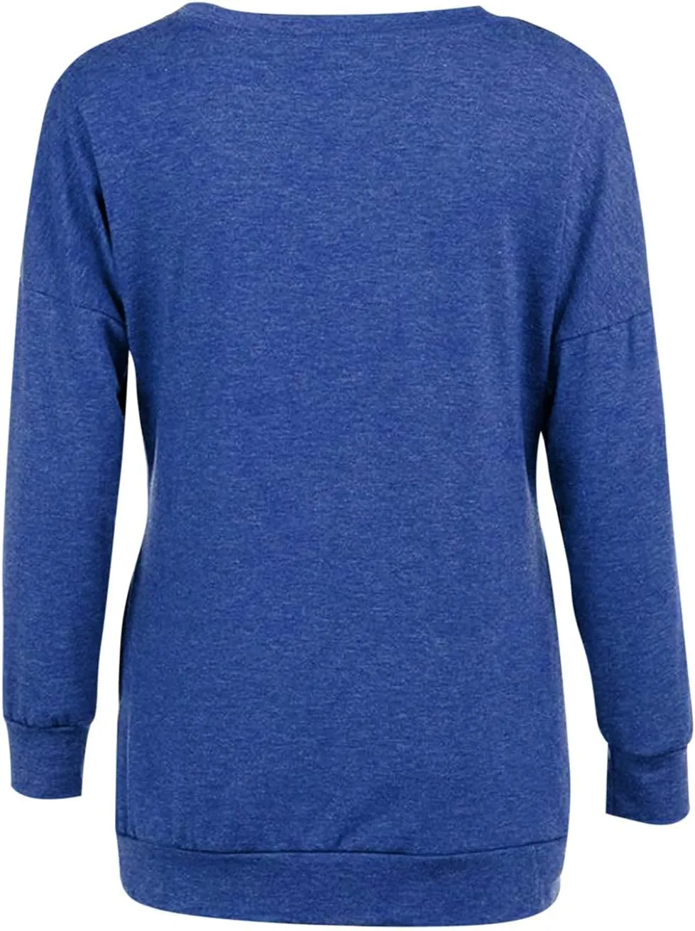 Muyise Womens Casual Long Sleeve Tunic Tops Solid Color Crew Neck Comfy Pullover Sweatshirts Loose Fit Blouses with Pockets