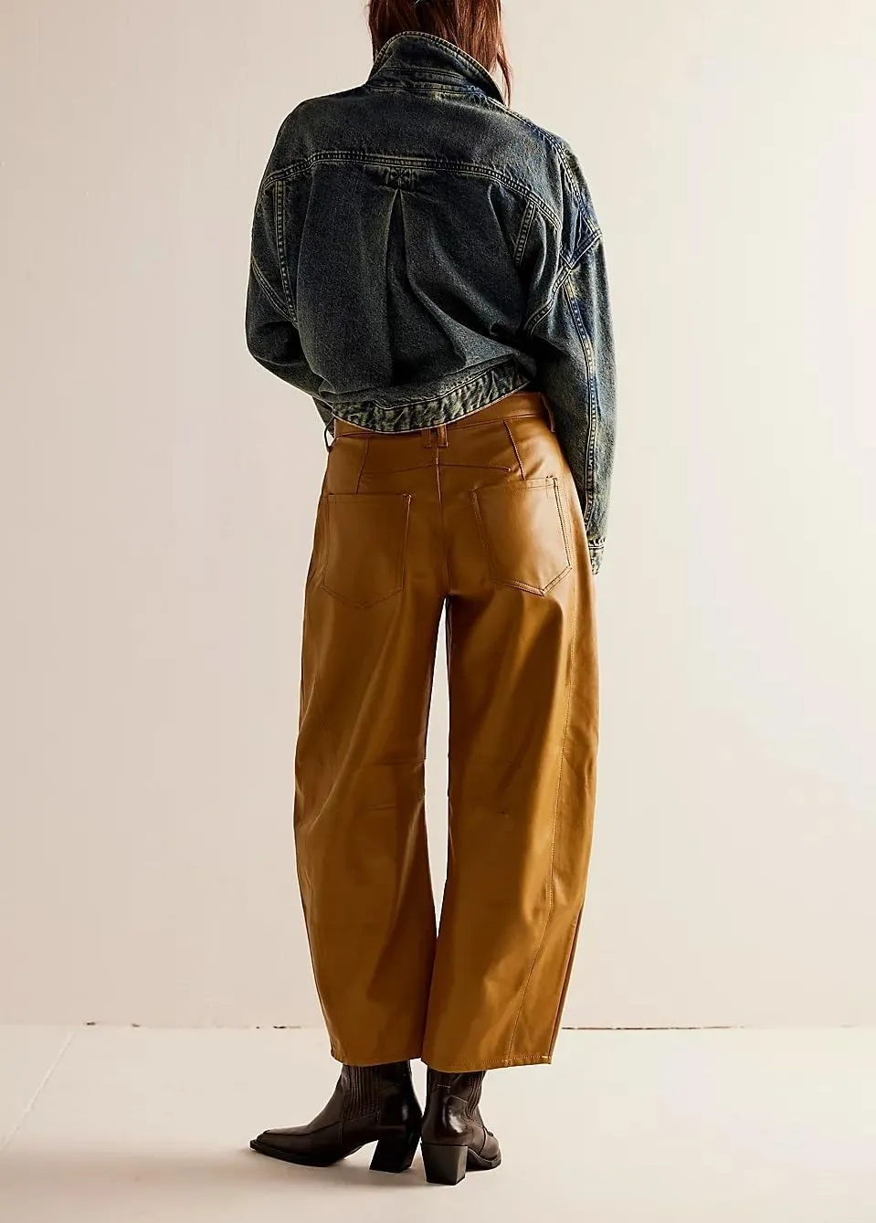 NUFIWI Women's Faux Leather Pants High Waist Straight Wide Leg PU Legging Casual Solid Color Trousers with Pockets