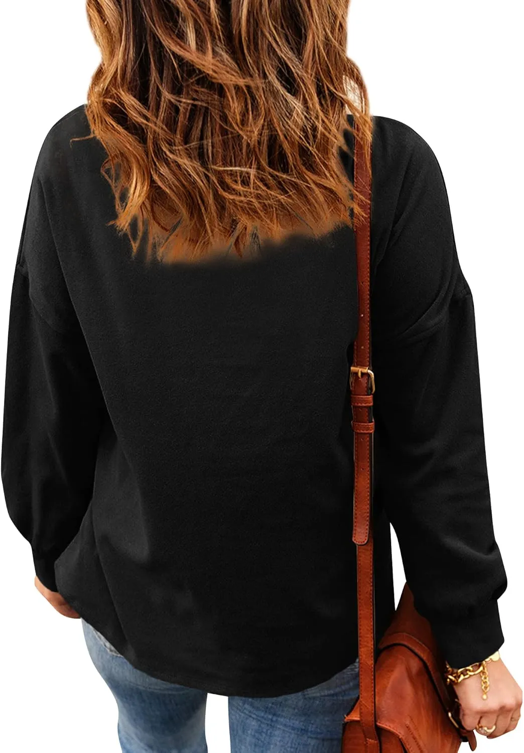 OUNAR Women Casual Long Sleeve Sweatshirt Cowl Neck Drawstring Thick Dralon Loose Pullovers Shirts Tops Sweatshirts