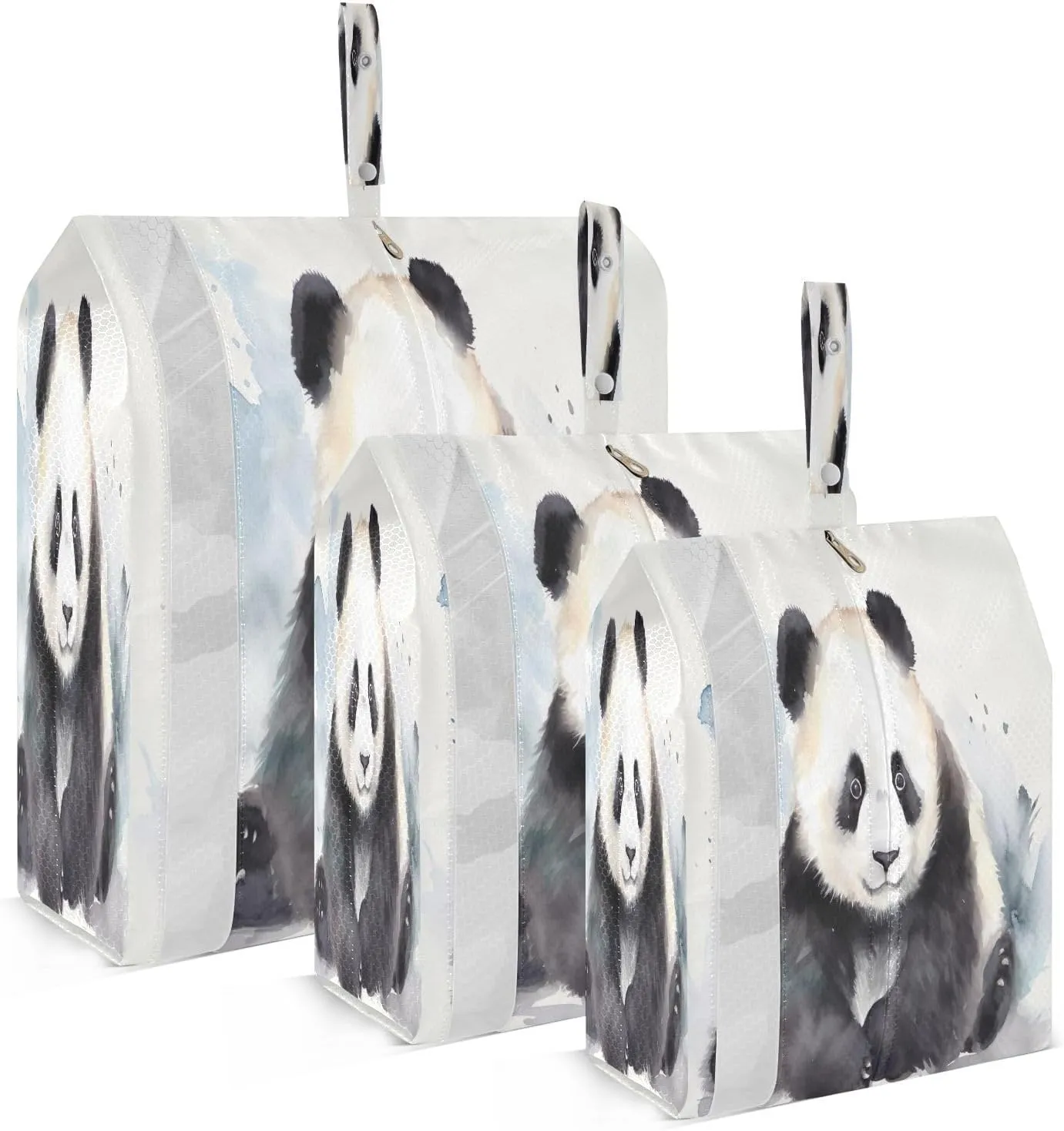 Panda Bear Laying Packing Cubes for Travel 3 Set Packing Compression Cubes Suitcase Organizer for Travel Essentials