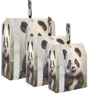 Panda Cute Packing Cubes for Travel 3 Set Compression Packing Cube Luggage Organizer Bags for Luggage