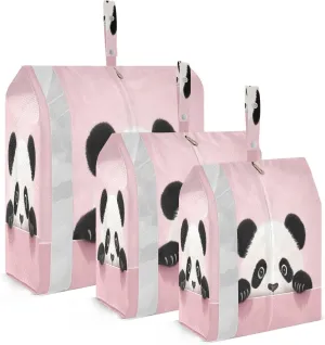 Panda Peeking Packing Cubes for Travel 3 Set Travel Packing Organizers Suitcase Organizer Bags Set for Carry On