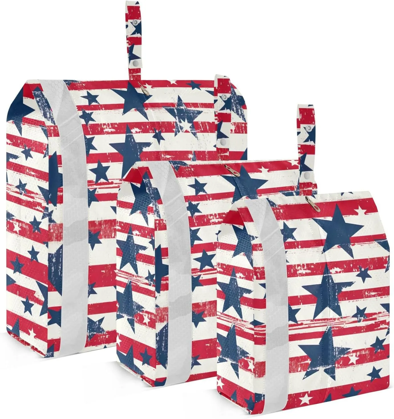 Patriotic Stars Striped American Packing Cubes for Travel 3 Set Large Packing Cubes Luggage Bags Organizer for Packing
