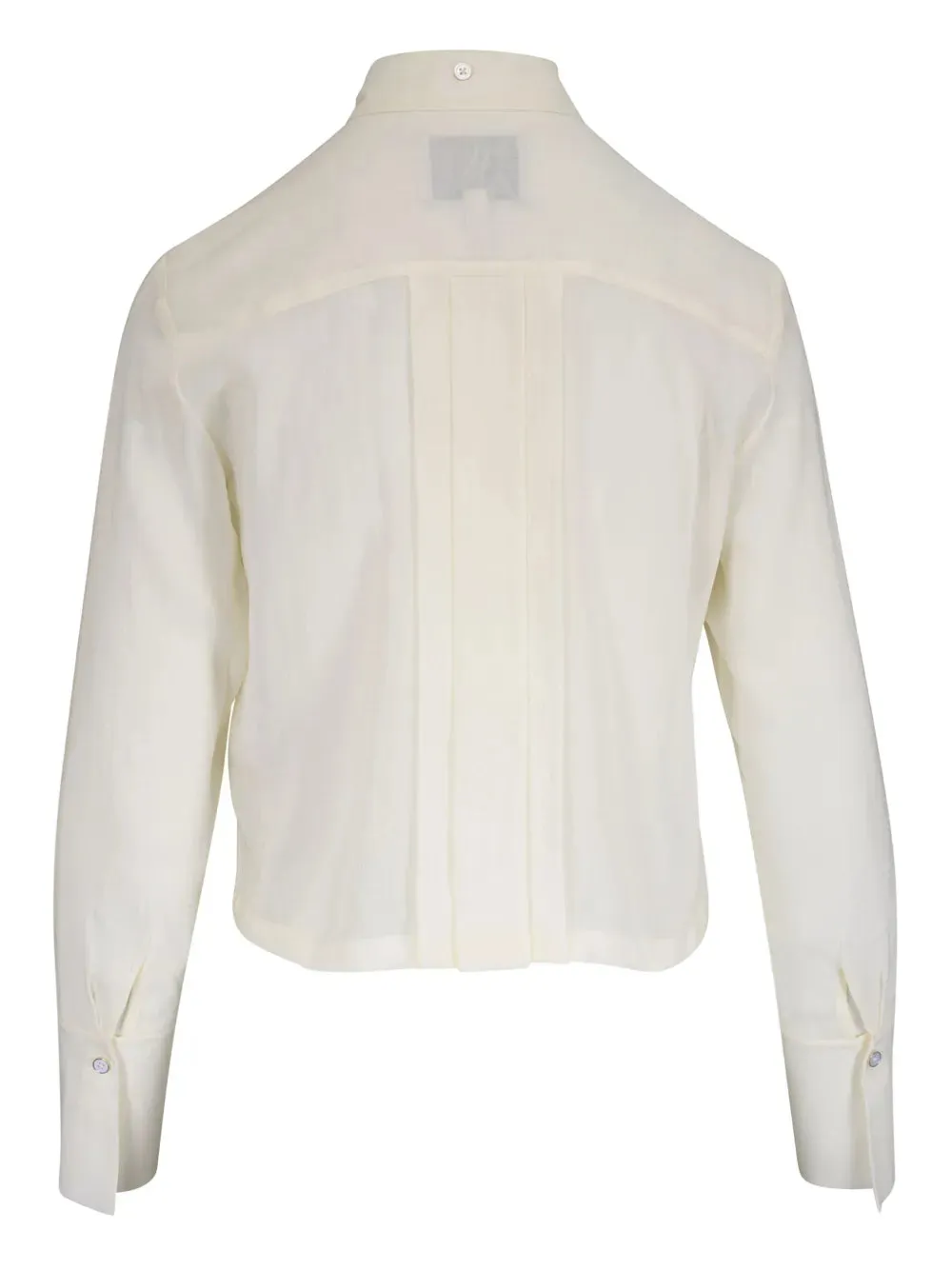 Patti Top with Pleats and Tie in Ivory