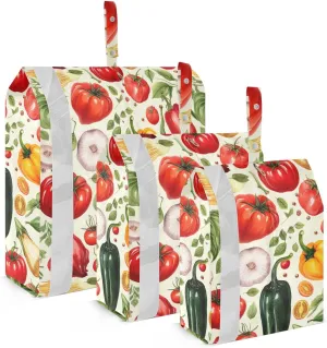 Peppers Carrots Tomatoes Vegetables Packing Cubes for Travel 3 Set Compression Travel Cubes Luggage Accessories for Carry On Suitcases