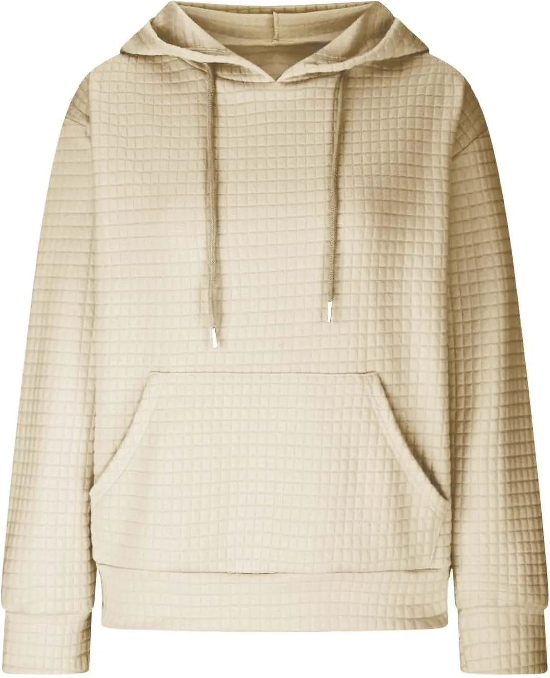 PETYCZEN Fall Sweatshirts for Women Casual Long Sleeve Lightweight Cable Knit Oversized Hoodie Drawstring Pullover Tops