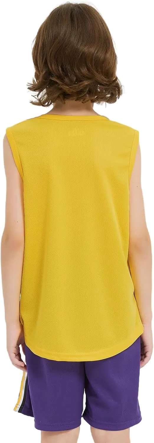 Phedrew 5 Pack Boys Youth Kids Mesh Athletic Quick Dry Tank Top Sleeveless T Shirts Moisture Wicking Tank Tops (Age 4-18)