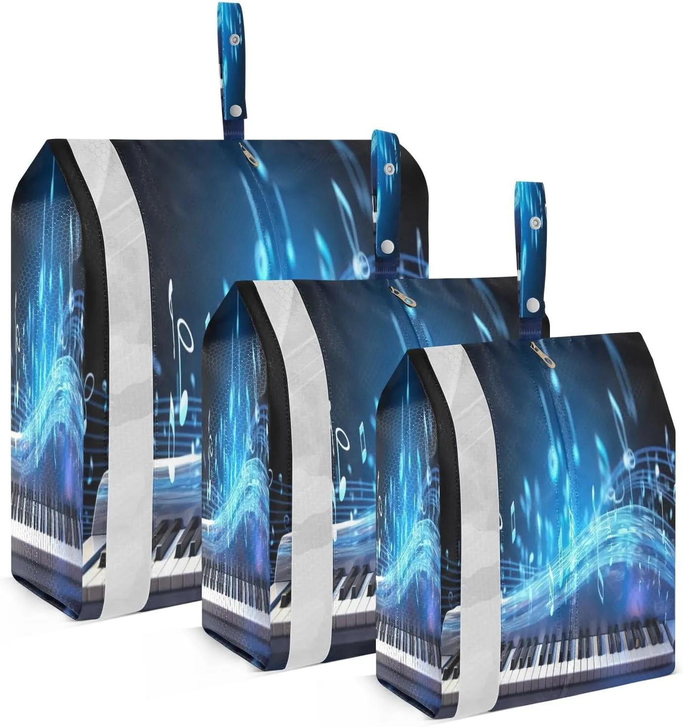 Piano Blue Packing Cubes for Travel 3 Set Compression Packing Cube Luggage Cubes for Vacation Clothes