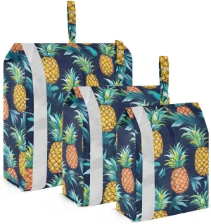 Pineapple Dark Blue Packing Cubes for Travel 3 Set Travel Packing Organizers Luggage Organizers for Suitcases