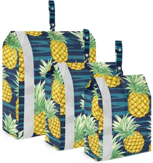 Pineapple Dark Blue Stripe Packing Cubes for Travel 3 Set Packing Cubes Large Suitcase Organizer Bags for Carry On