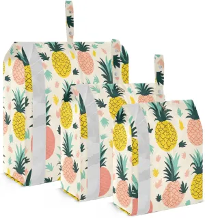 Pineapples Cartoon Packing Cubes for Travel 3 Set Compression Packing Cube Luggage Organizers for Suitcases
