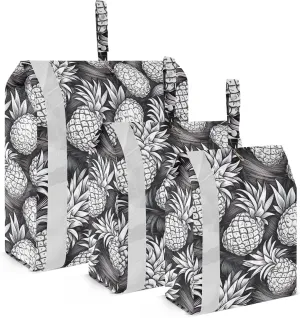 Pineapples Gray Packing Cubes for Travel 3 Set Travel Packing Cubes Luggage Bags for Travel
