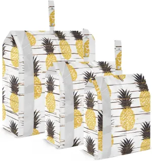 Pineapples White Packing Cubes for Travel 3 Set Large Packing Cubes Luggage Cubes for Suitcase