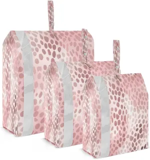 Pink Dot Leopard Print Packing Cubes for Travel 3 Set Travel Organizer Luggage Cubes for Packing
