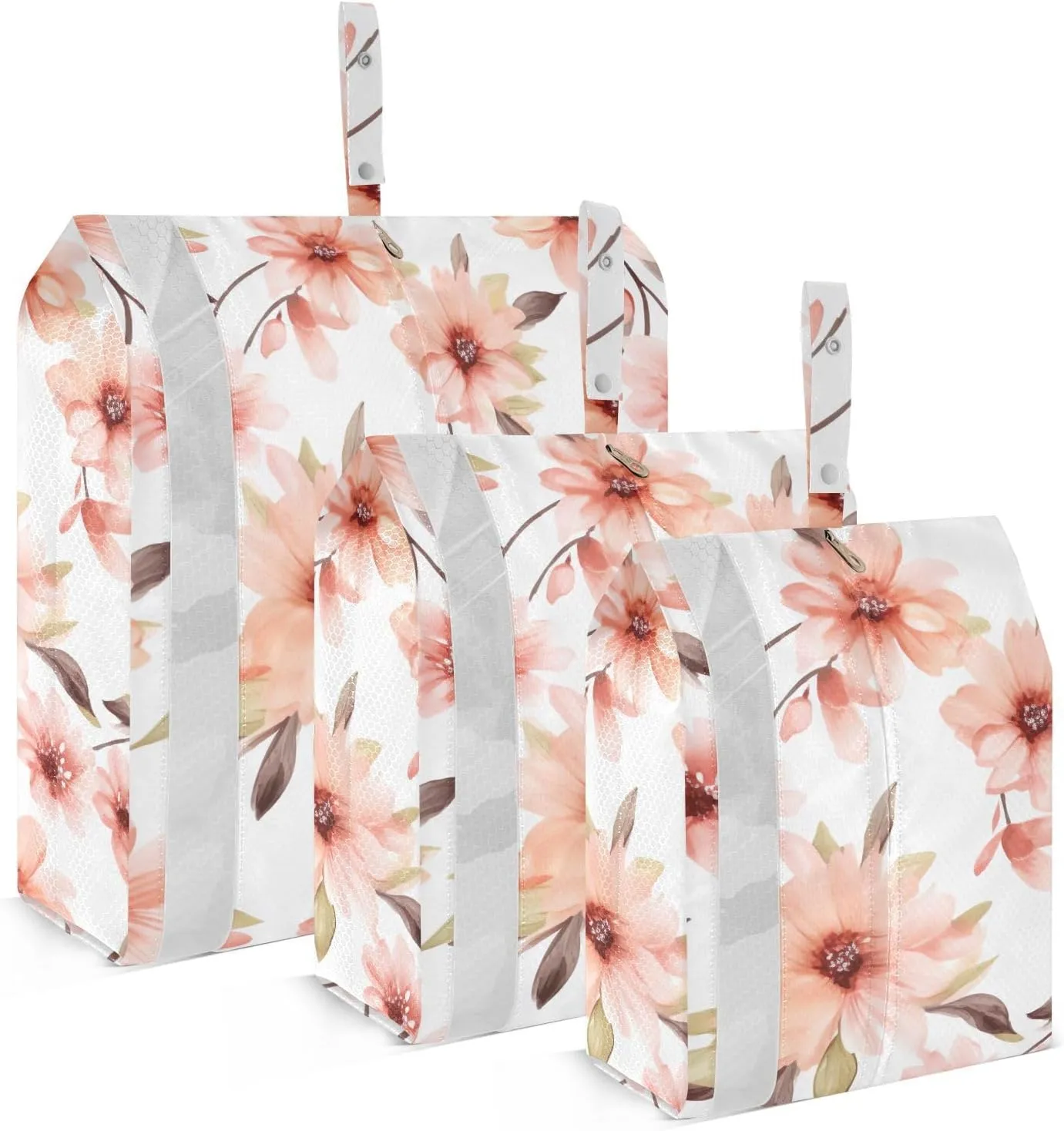 Pink Peach Blossom Packing Cubes for Travel 3 Set Luggage Packing Cubes Luggage Organizer Bags for Packing