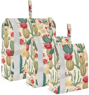 Plants Flowers Cactus Packing Cubes for Travel 3 Set Compression Bag Luggage Cubes for Vacation Clothes