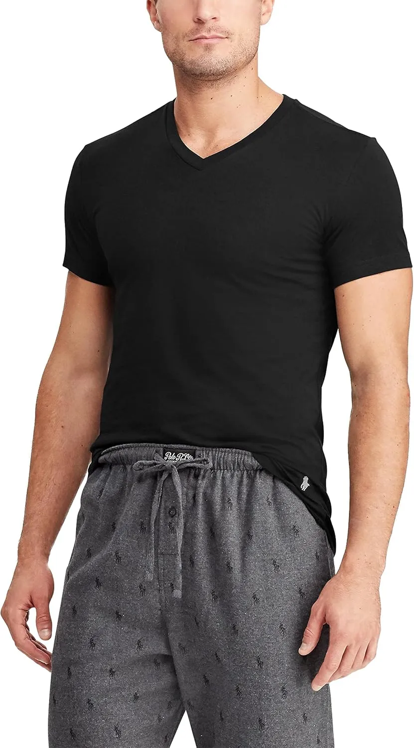 Polo Ralph Lauren Men's Slim Fit Cotton V-neck Undershirt 3-pack