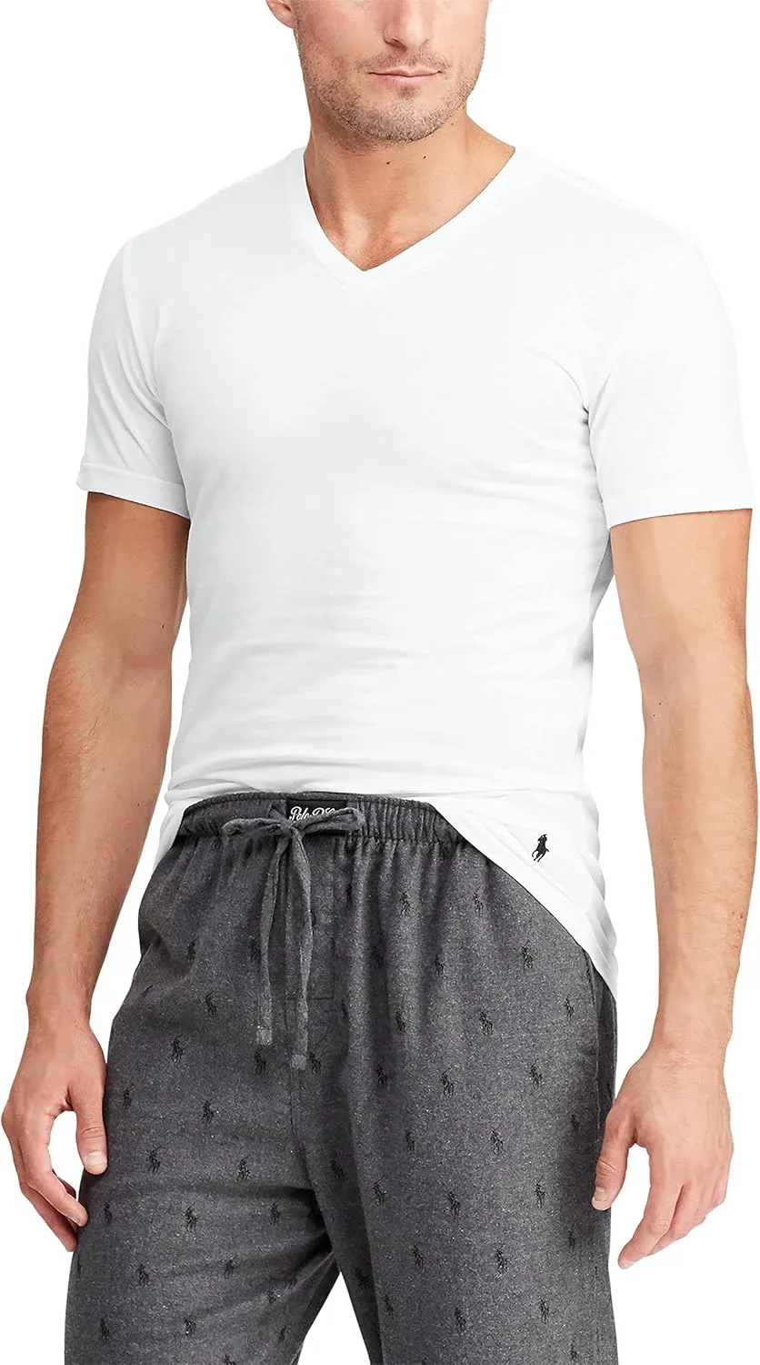 Polo Ralph Lauren Men's Slim Fit Cotton V-neck Undershirt 3-pack
