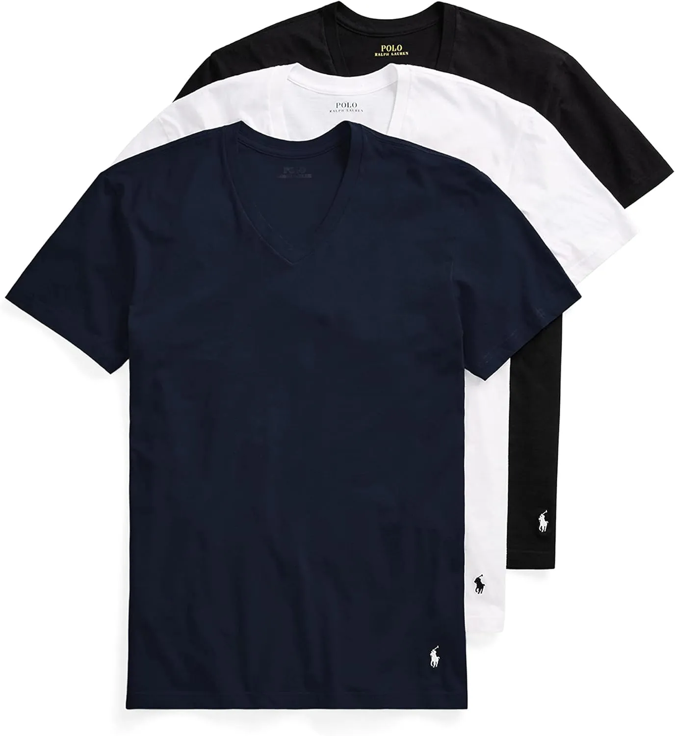 Polo Ralph Lauren Men's Slim Fit Cotton V-neck Undershirt 3-pack