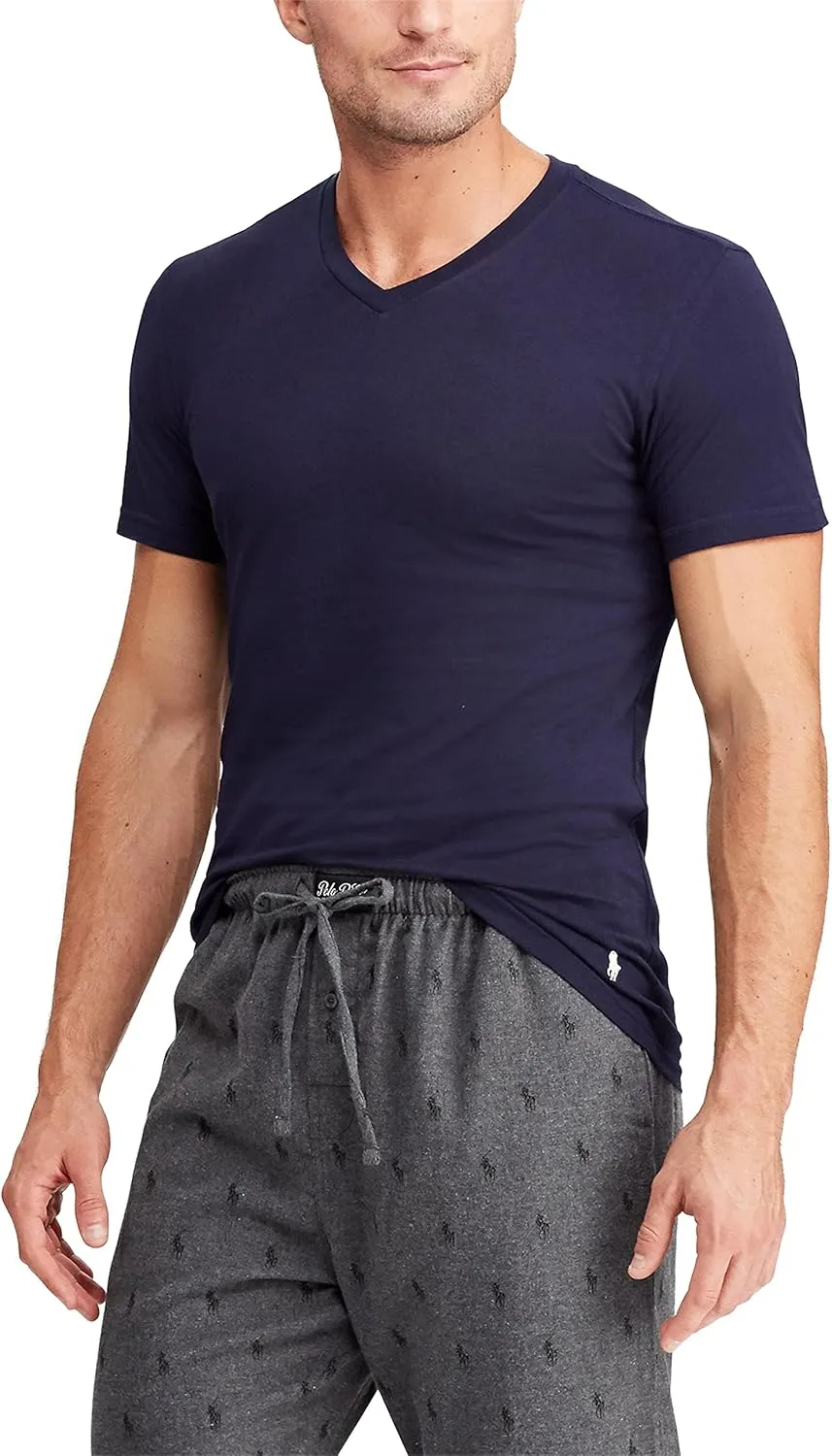 Polo Ralph Lauren Men's Slim Fit Cotton V-neck Undershirt 3-pack