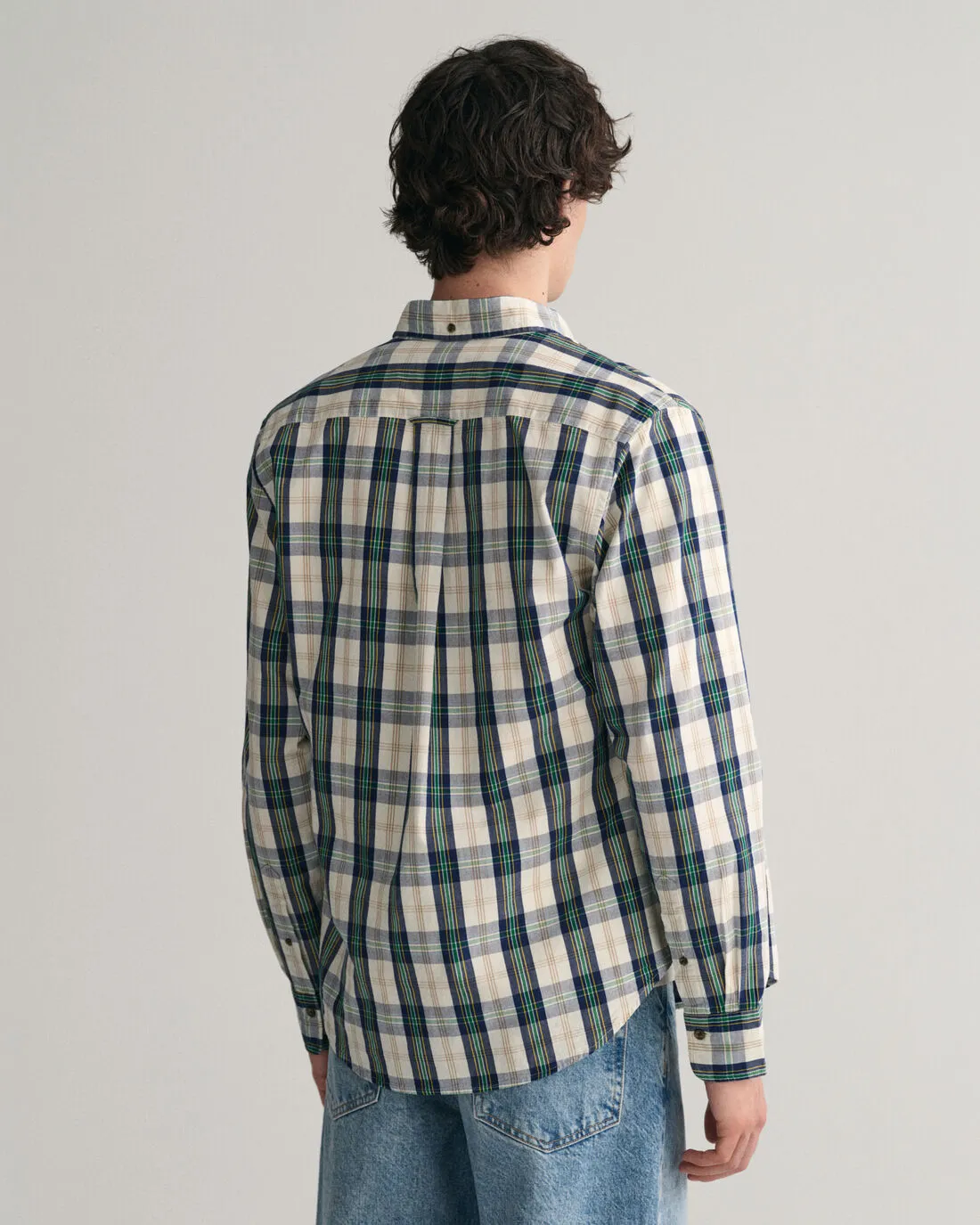 Poplin Shirt - Check - Archive Shield - Eggshell