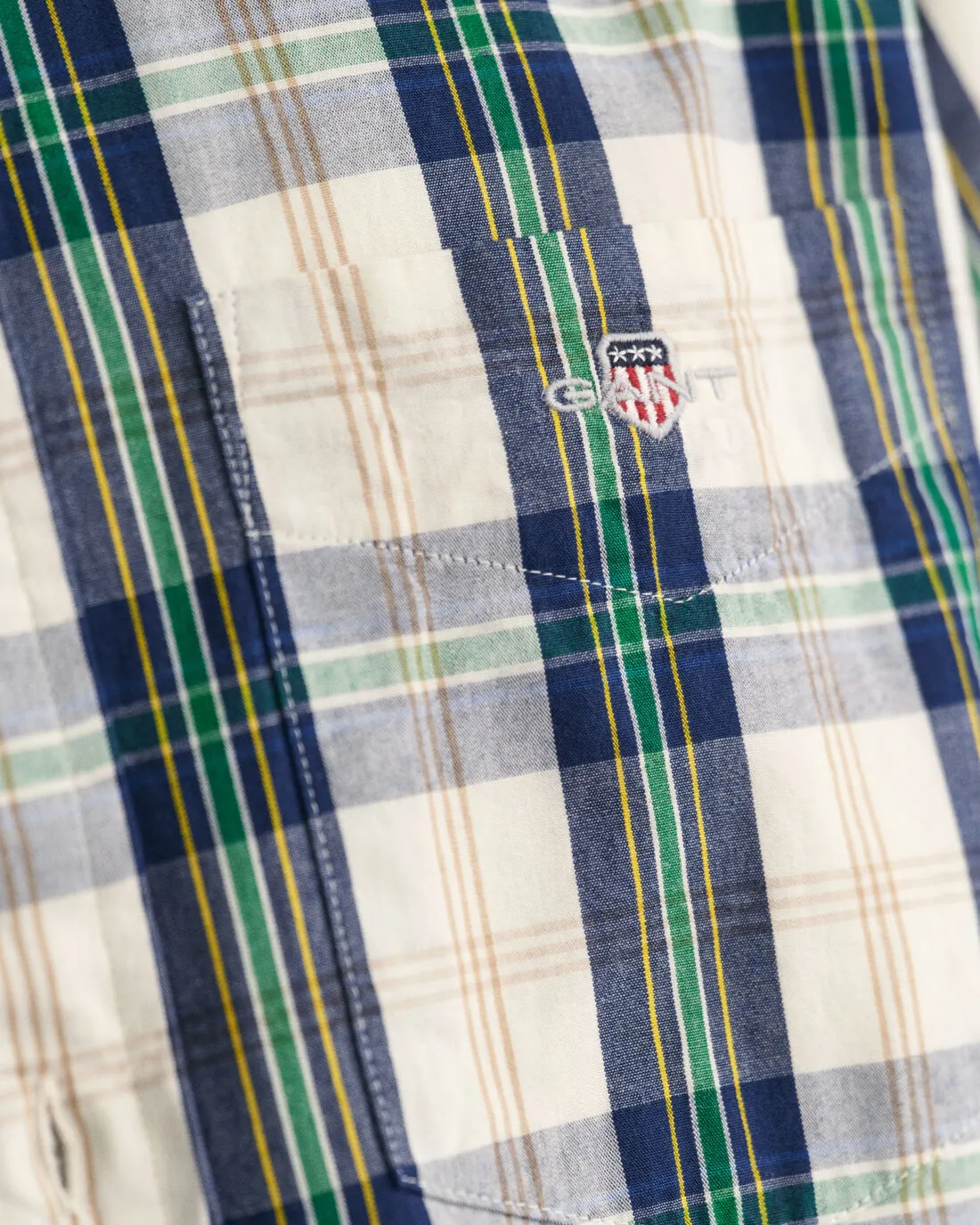 Poplin Shirt - Check - Archive Shield - Eggshell