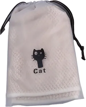 Premium Clear PE Cellophane Shoe Storage Bags - Cat Drawstring Bag, Self-Sealing Resealable Packaging for Clothing, T-Shirts, and Home Organization 12Pcs