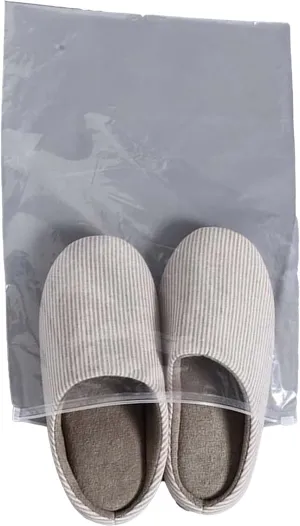 Premium Clear PE Cellophane Shoe Storage Bags - Transparent Zipper Style, Self-Sealing Resealable Packaging for Clothing, T-Shirts, and Home Organization