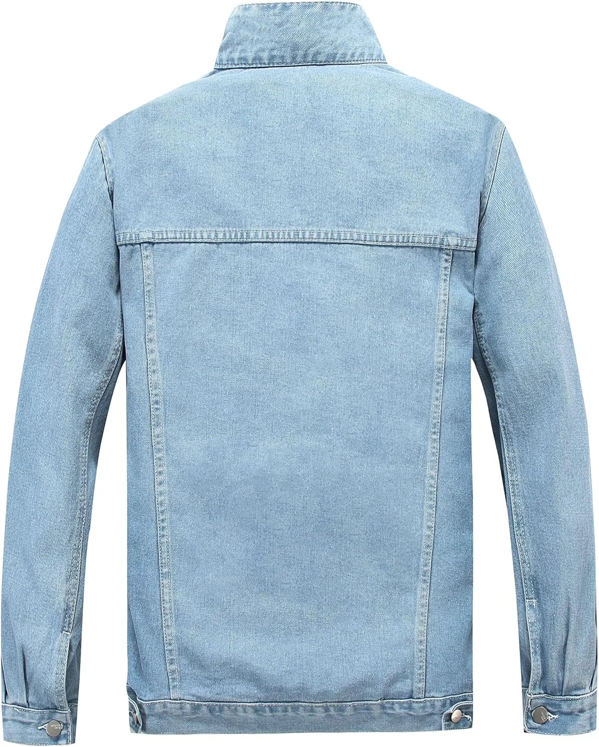 PRIJOUHE Mens Jean Jacket Casual Loose Fit Button Down Denim Trucker Jacket Coat With Multiple Colors