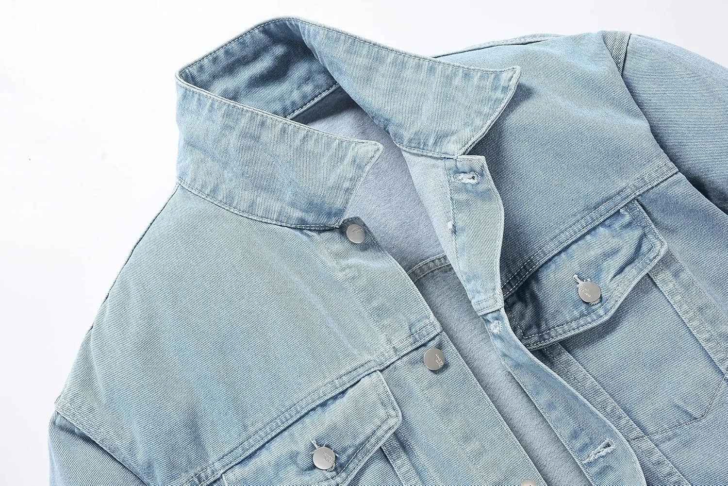 PRIJOUHE Mens Jean Jacket Casual Loose Fit Button Down Denim Trucker Jacket Coat With Multiple Colors