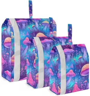 Psychedelic Mushroom Packing Cubes for Travel 3 Set Compression Packing Cubes Luggage Packing Organizers for Woman Man