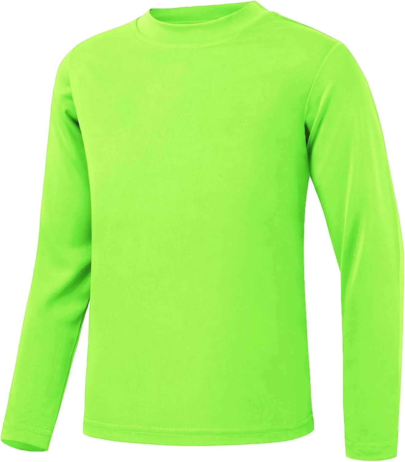 QBK 4T to Youth Neon Shirt Kids UPF 50  Dry Fit Athletic Long Sleeve T Shirts for Boys and Girls-Moisture Wicking Rash Guard