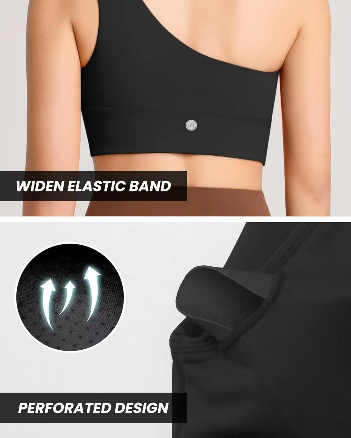 QUEENIEKE Womens One Shoulder Sports Bra Workout Strap Yoga Bras Cute Low Support Tops