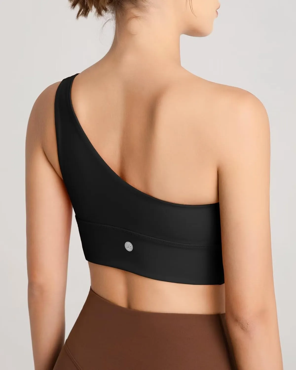QUEENIEKE Womens One Shoulder Sports Bra Workout Strap Yoga Bras Cute Low Support Tops