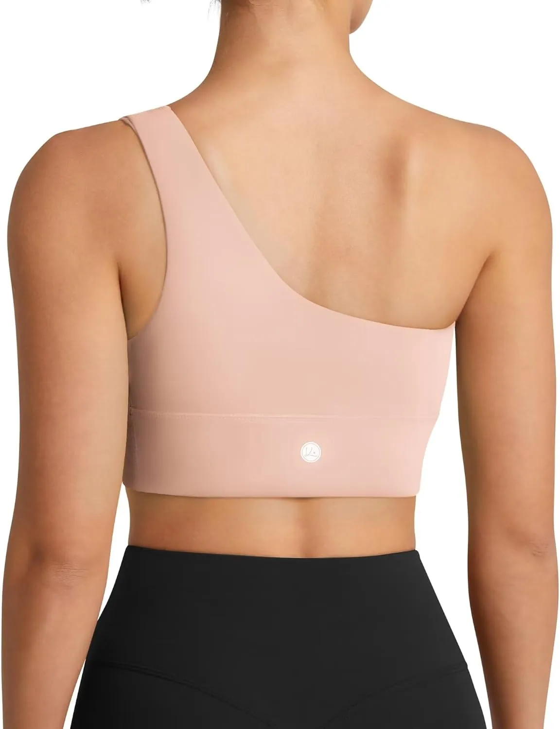 QUEENIEKE Womens One Shoulder Sports Bra Workout Strap Yoga Bras Cute Low Support Tops