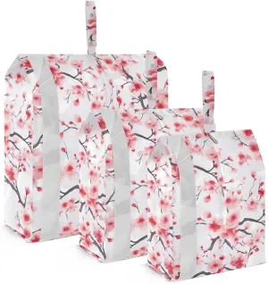 Red Cherry Flowers Branches Packing Cubes for Travel 3 Set Compression Cubes Suitcase Organizer for Travel Compression