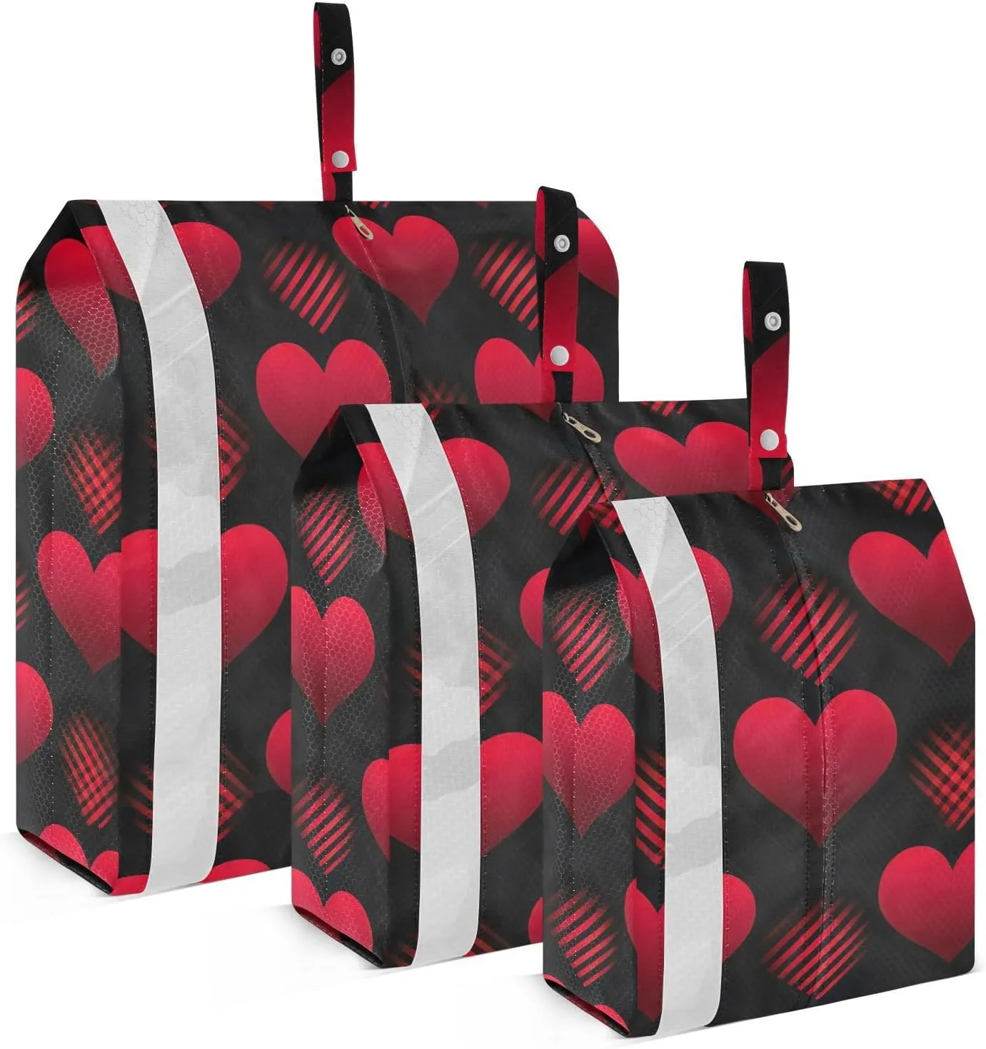 Red Heart Packing Cubes for Travel 3 Set Large Packing Cubes Luggage Packing Organizers for Carry On Suitcases