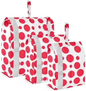 Red White Dots Packing Cubes for Travel 3 Set Large Packing Cubes Luggage Bags Organizer for Travel