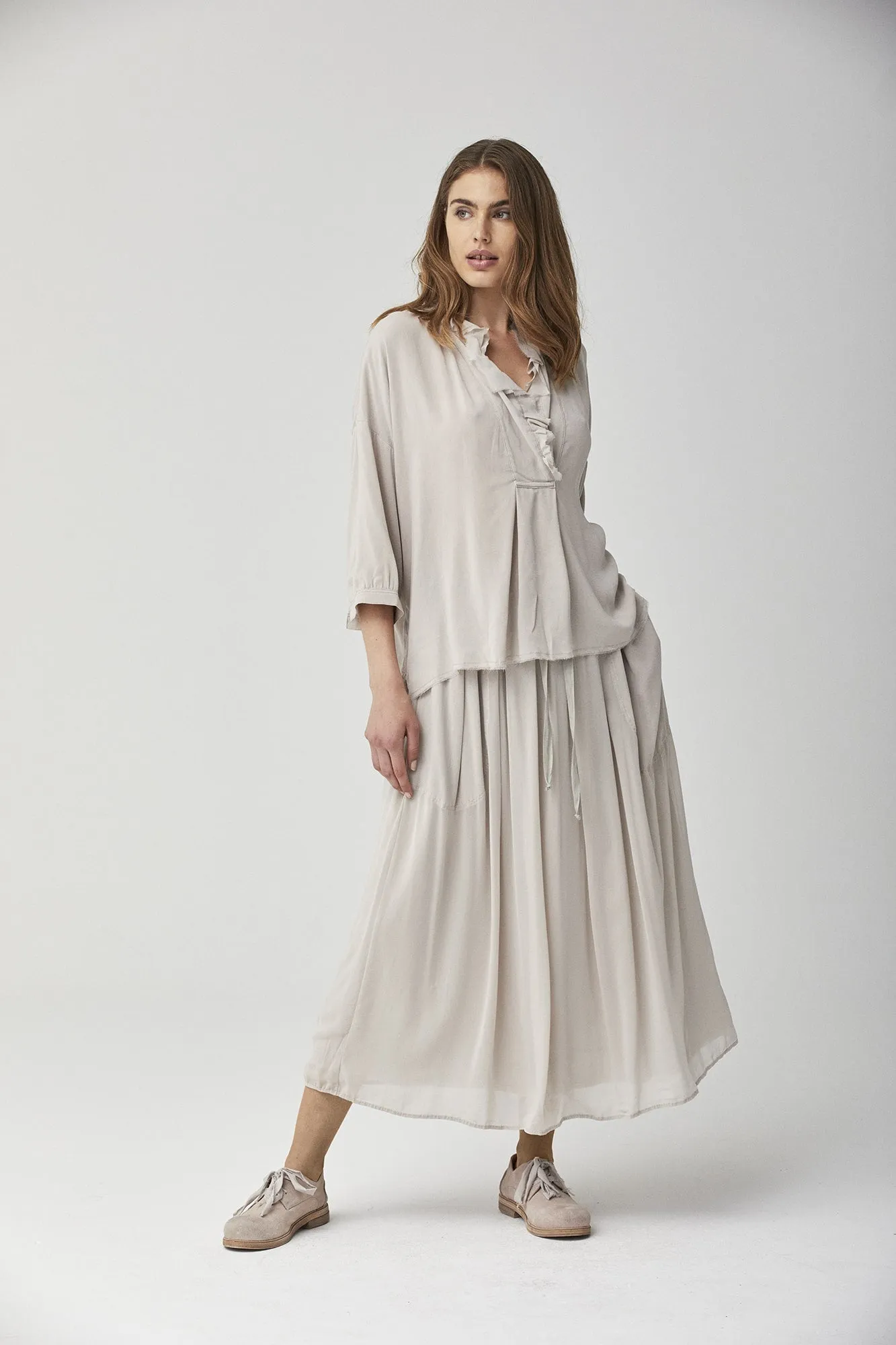 Silk Ruffle Shirt