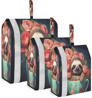 Sloth Cups Flowers Packing Cubes for Travel 3 Set Large Packing Cubes Luggage Bags Organizer for Packing