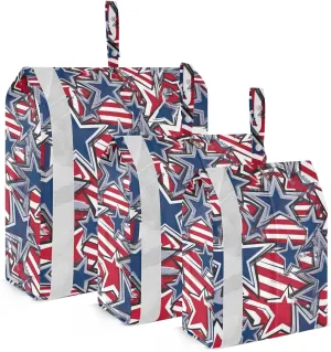 Star Patriotic Packing Cubes for Travel 3 Set Compression Packing Cube Luggage Organizer Bags for Luggage