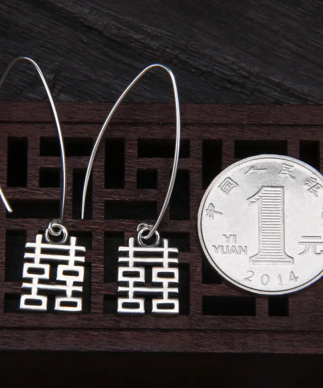 Style Silk Sterling Silver Graphic Tassel Drop Earrings