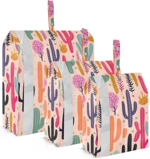 Succulents Cactus Flower Colorful Packing Cubes for Travel 3 Set Compression Packing Cubes Luggage Organizers for Travel Essentials