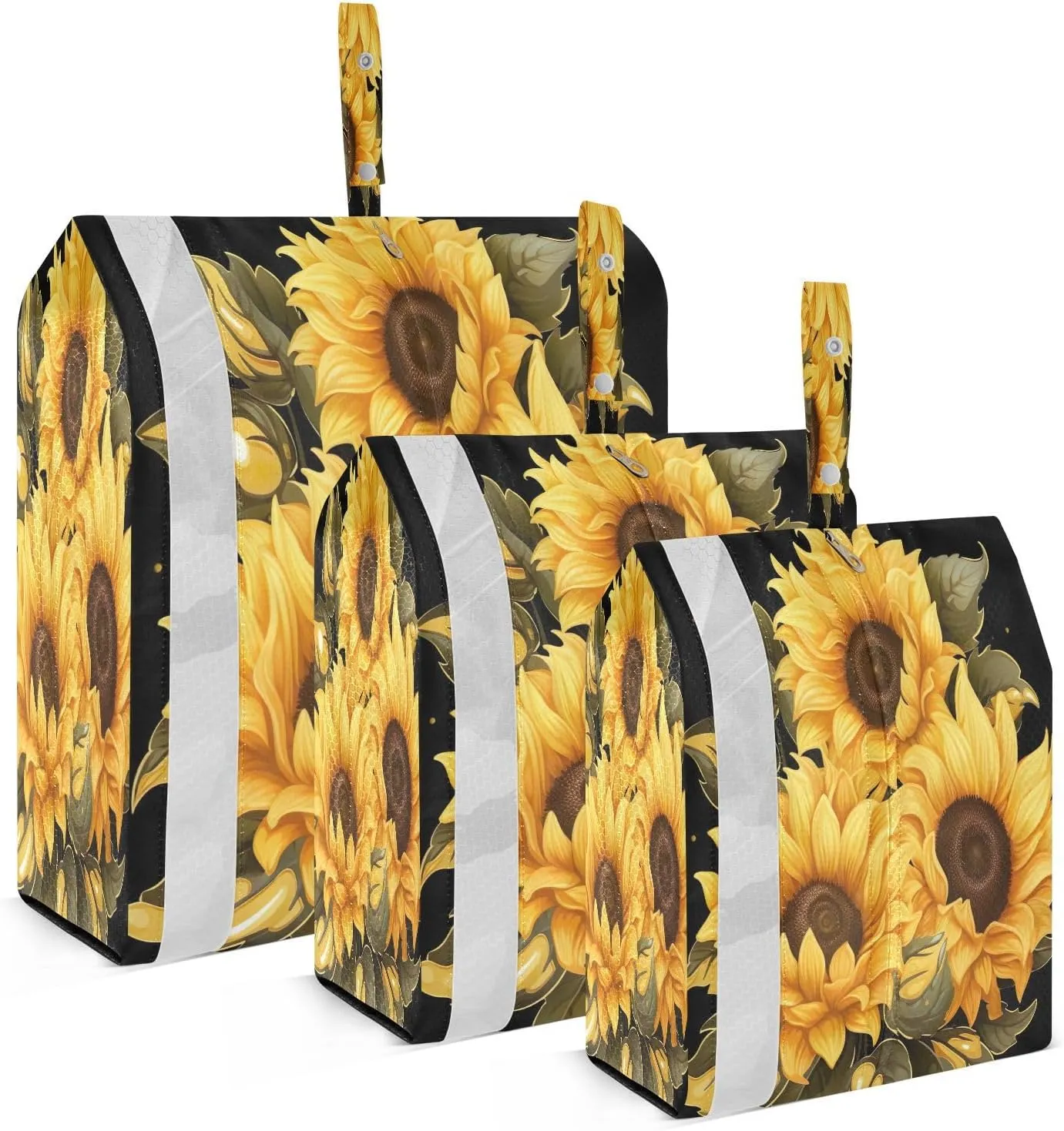 Sunflower Black Packing Cubes for Travel 3 Set Compression Packing Bags Luggage Bags Organizer for Luggage