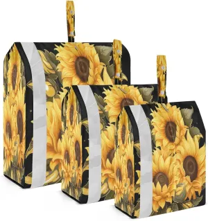 Sunflower Black Packing Cubes for Travel 3 Set Compression Packing Bags Luggage Bags Organizer for Luggage