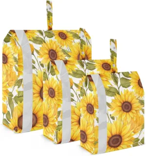 Sunflower Green Leaves Packing Cubes for Travel 3 Set Packing Travel Organizer Cubes Suitcase Organizer Bags for Suitcases