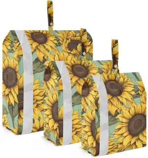 Sunflowers Green Leaves Packing Cubes for Travel 3 Set Packing Travel Organizer Cubes Luggage Bags for Packing Compression