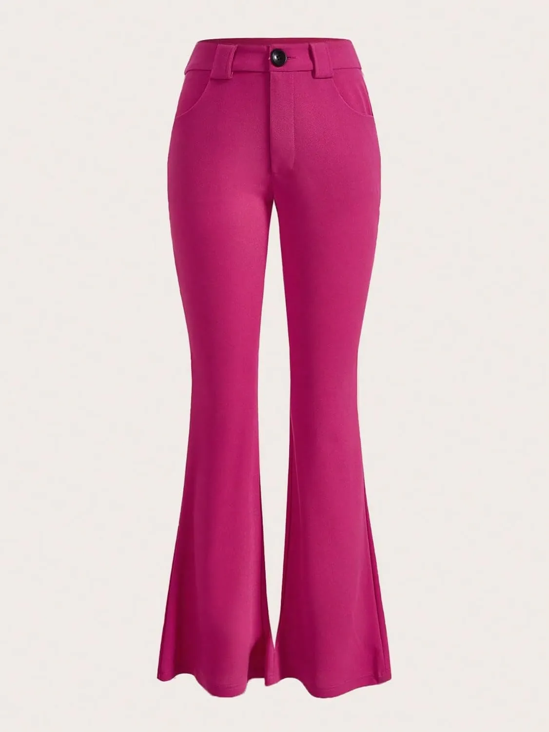 SweatyRocks Women's Casual High Waist Flare Leg Bell Bottom Pants Work Office Trousers