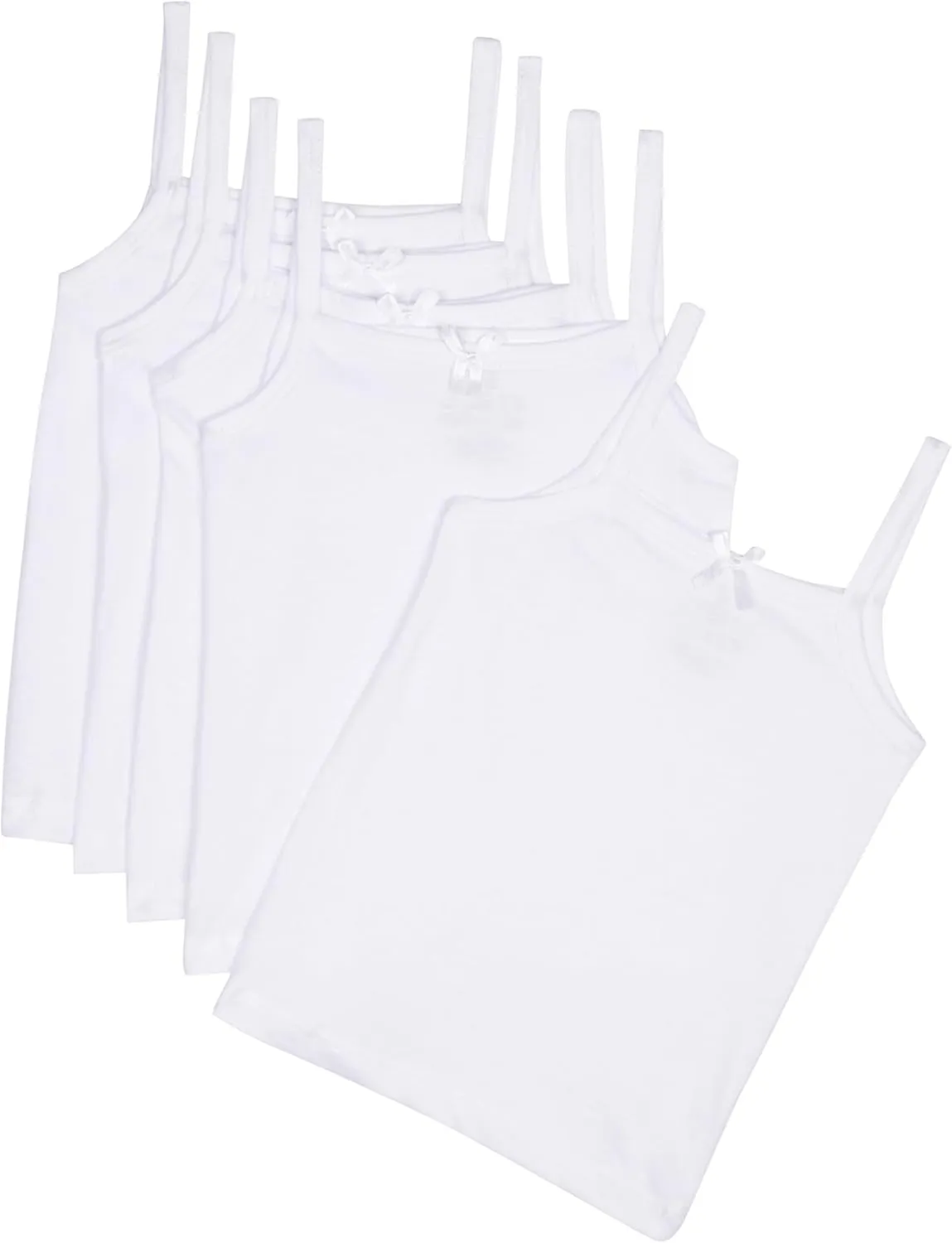 Tahari Girl's Basic Cami Everyday Undershirt 5-Pack, White